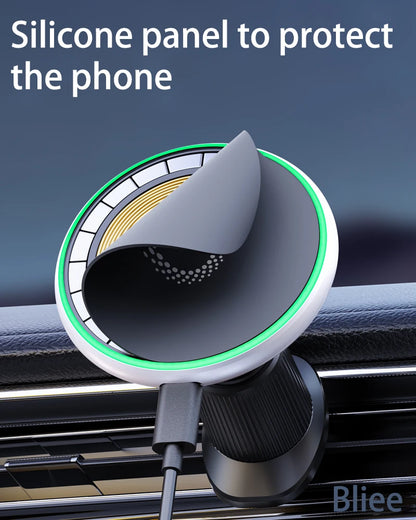 For KIA EV5 2024 2025 Car Phone Holder Screen Fixed Base Magnetic Car Mobile Phone Wireless Charging Stand Rotatable MagSafe