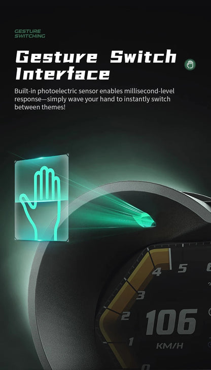 Head up Display OBD + GPS Car Water Temperature Turbo Oil Temperature Multi-function Meter LCD Display Automotive Speed Alarm