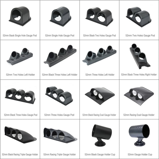 52MM Car Gauge Pod Black Single & Dual & Triple Hole Gauge Holder Racing Car Left Right Drive Bracket for 2 inch Meter Universal