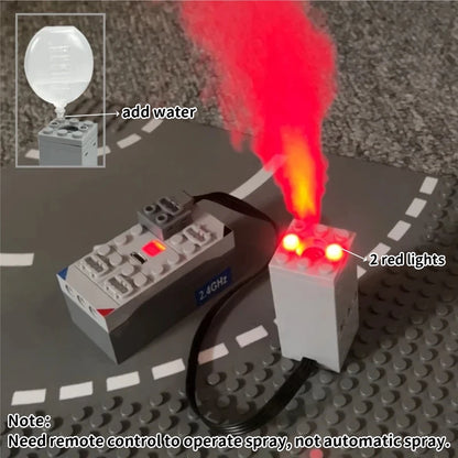 Building Blocks Automatic Spray Smoke Electric Exhaust Modified Sports Car MOC Toys Model Accessories Compatible with Legoeds