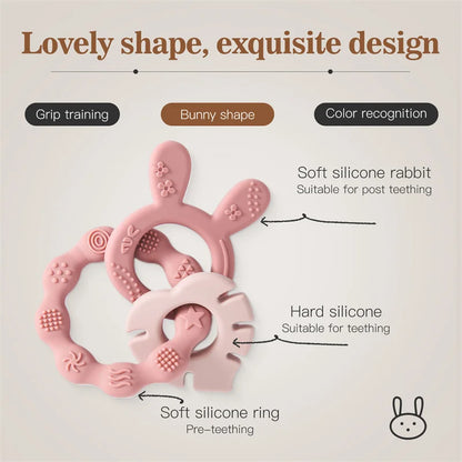 BPA Free Baby Silicone Rabbit Bracelet Teether Toys Nursing Teething Toys Food Grade Silicone Newborn Teething Toys Baby Gift