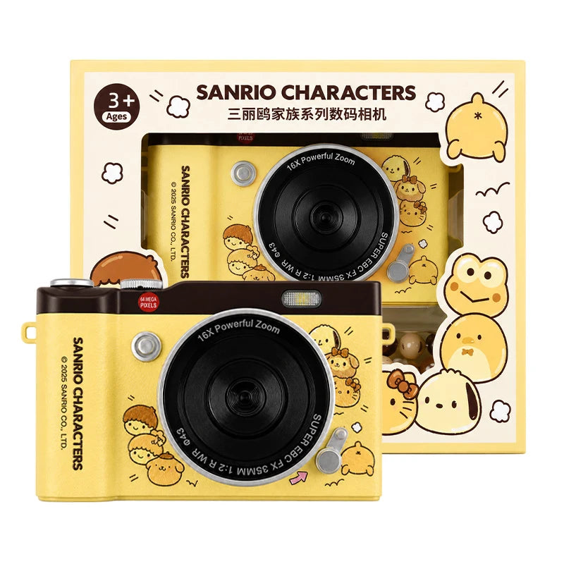 Sanrio Official Ccd Digital Camera with Flip Screen, Hd, Perfect for Students, Travel, Vlogging, and Beginner Photography