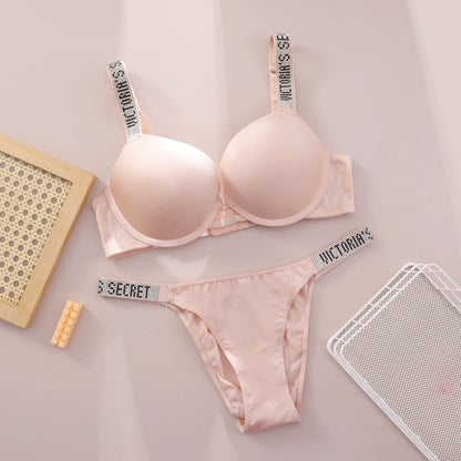 V Lingerie Set Underwear Set Bra Panty Set Women Lace Push Up Bralette Seamless Comfortable Breathable Lingerie Home Wear Set