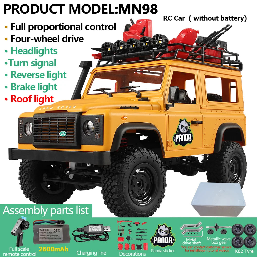 Upgrade MN99S MN98 1:12 RC Car MN Model RTR 2.4G Remote Control Car Climbing Defender 4WD RC Truck Off-road RC Toys As Kids Gift