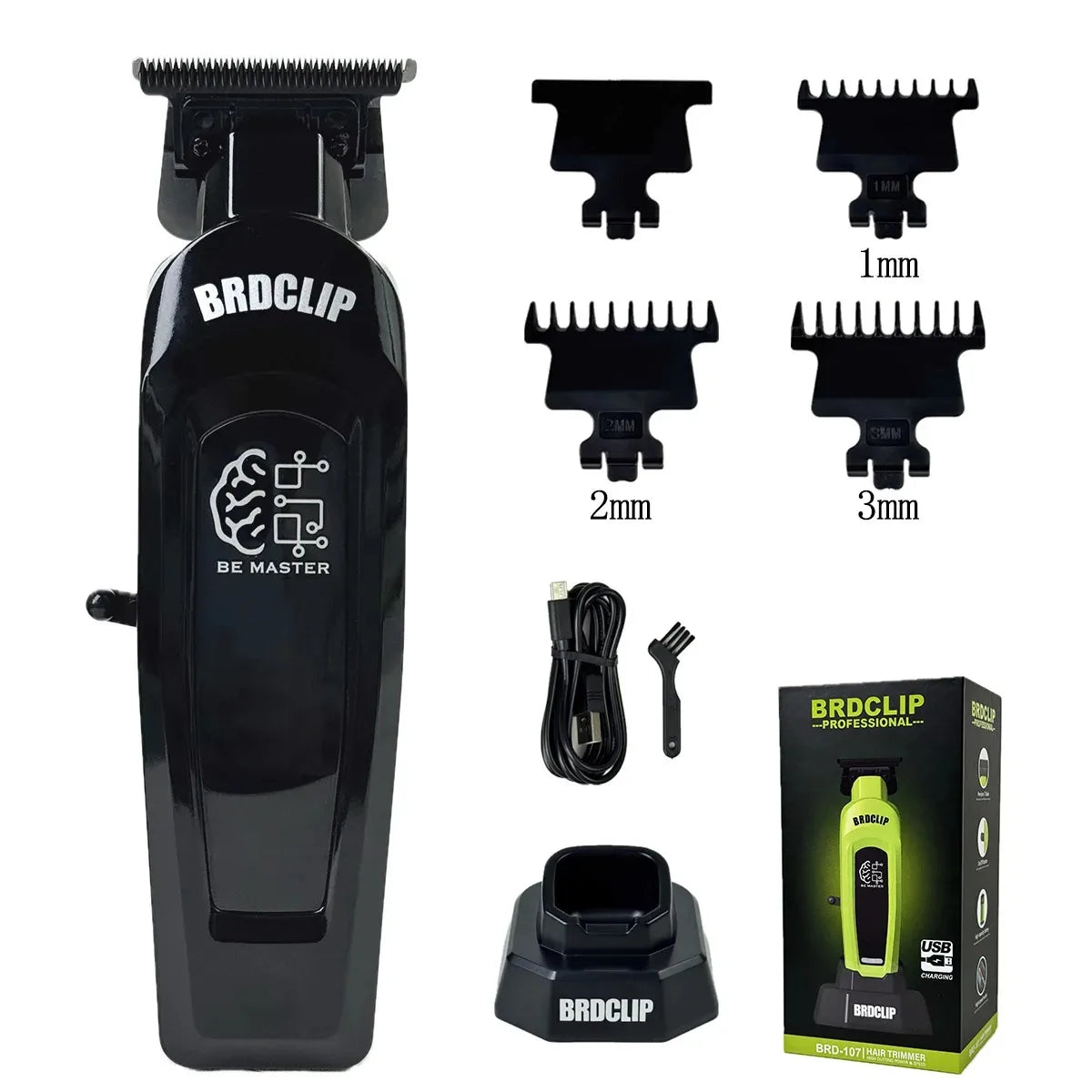 BRD106 078 Hair Clipper 7500RPM 7200RPM Hair Salon Trimmer DLC Blade with Charging Base Barber for Men New Professional BRDCLIP