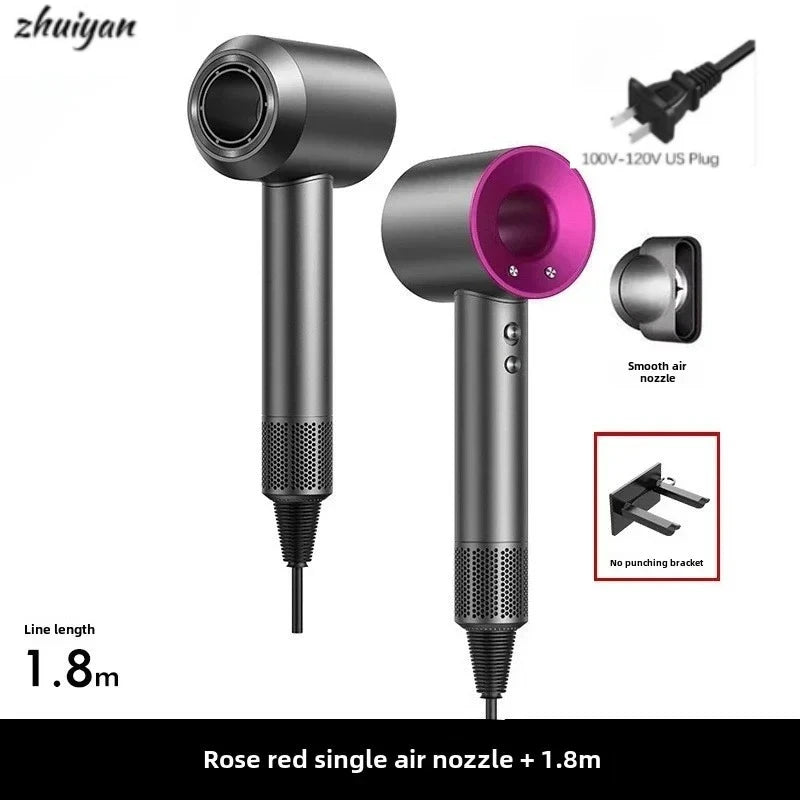 2026 Home Travel Professional Leafless Wall-mounted Hair Dryer Negative Ion with Air Collecting Scattering Nozzle Salon Tool