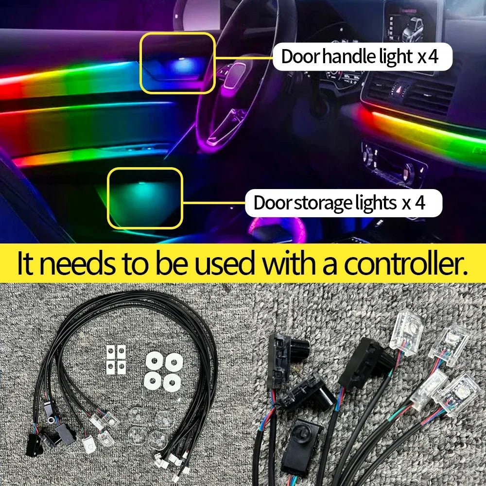 Car Ambient Light Accessories Door/foot Sole/speaker/main/auxiliary Control Box