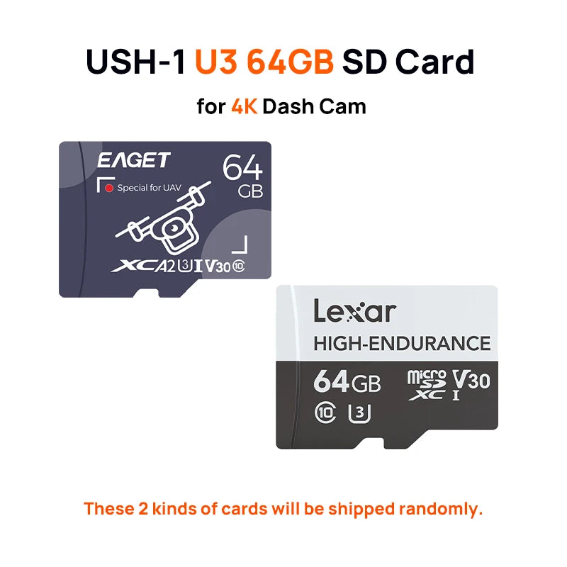 HIGH-ENDURANCE Micro SD 32GB 64GB 128GB TF Card USH-3 for 70mai 4K Dash Cam A810 A800SE A800S A510 A500S M310 S500 EAGET Card