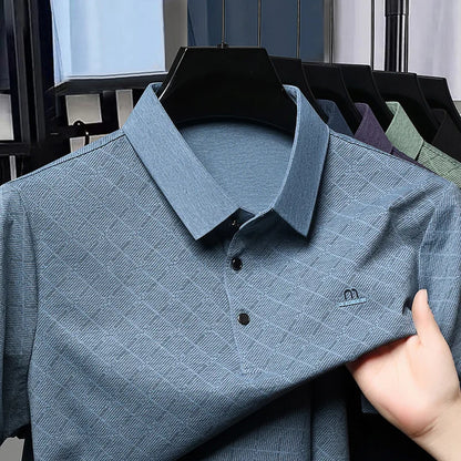 New Fashion Men's Short Sleeve Polo Shirt Summer Business Casual Cool Skin-Friendly Breathable T-Shirt for Men