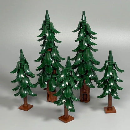 MOC City Garden Building Block Set – DIY Assembly Pine & Pine And Cypr, Street View Forest Plants, Trunk Leaves Grass Accessorie