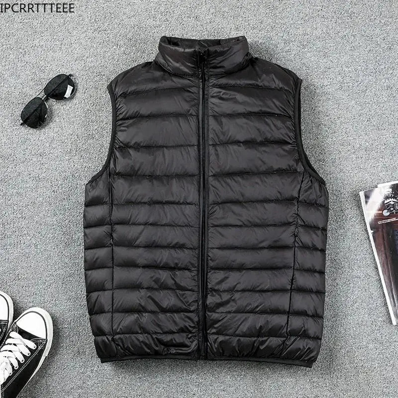 Autumn Winter Men Duck Down Vest 2023 Coat Ultralight Sleeveless Puffer Vest Jacket Ultra Thin Lightweight Down Jacket Waistcoat