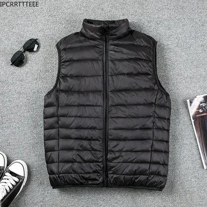 Autumn Winter Men Duck Down Vest 2023 Coat Ultralight Sleeveless Puffer Vest Jacket Ultra Thin Lightweight Down Jacket Waistcoat