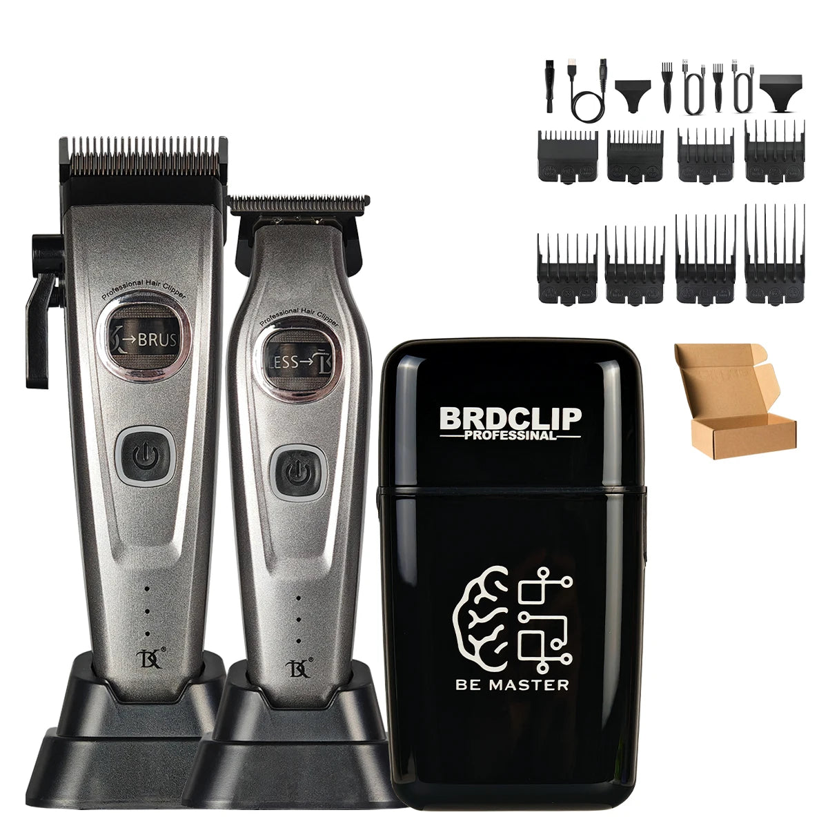 BRDCLIP 609 10000RPM Grey Professional Hair Clipper 7500RPM External Rotor Brushless Motor DLC Blade Hair Trimmer Barber Shaver