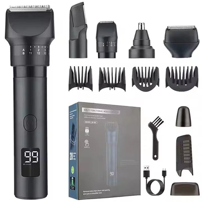 MIJIA Men's 5-in-1 Multifunctional Grooming Set IPX6 Waterproof Hair Clipper Nose Hair Trimmer Shaver High-power JK-881