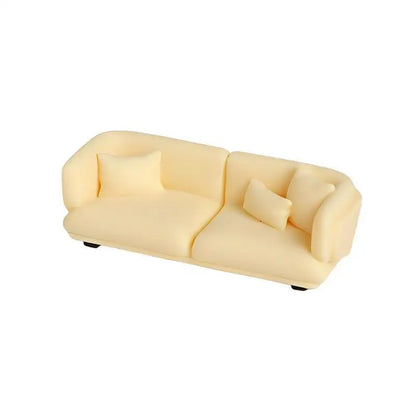 [DO]Dollhouse Living Room Furniture Decoration Dollhouse Simulation Cloud Sofa Model Dolls House Micro Scene Pretend Play Toys