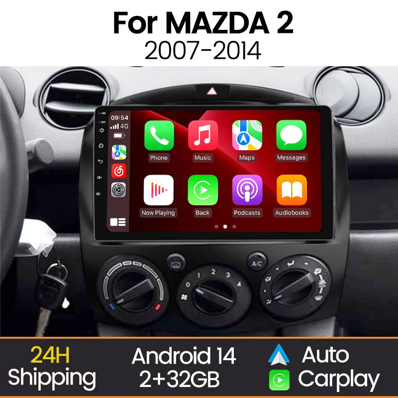 MEKEDE Android Screen Car Radio Multimedia Player For MAZDA 2 Mazda2 2007 -2014 Carplay WIFI Autoradio Intelligent Car System