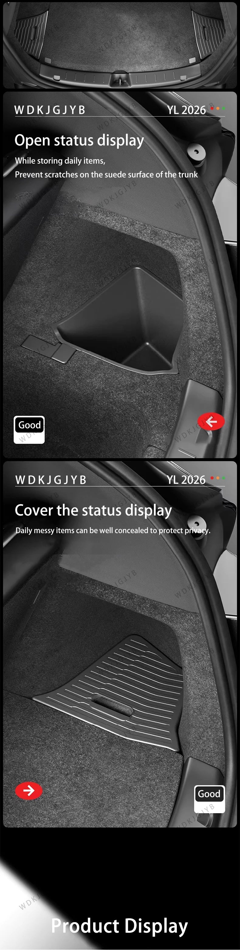 For Tesla New Model YL Launch 2026 Car Trunk Side Storage Box Cover Plate Organizer Car Trunk Side Storage Box Refit Accessories