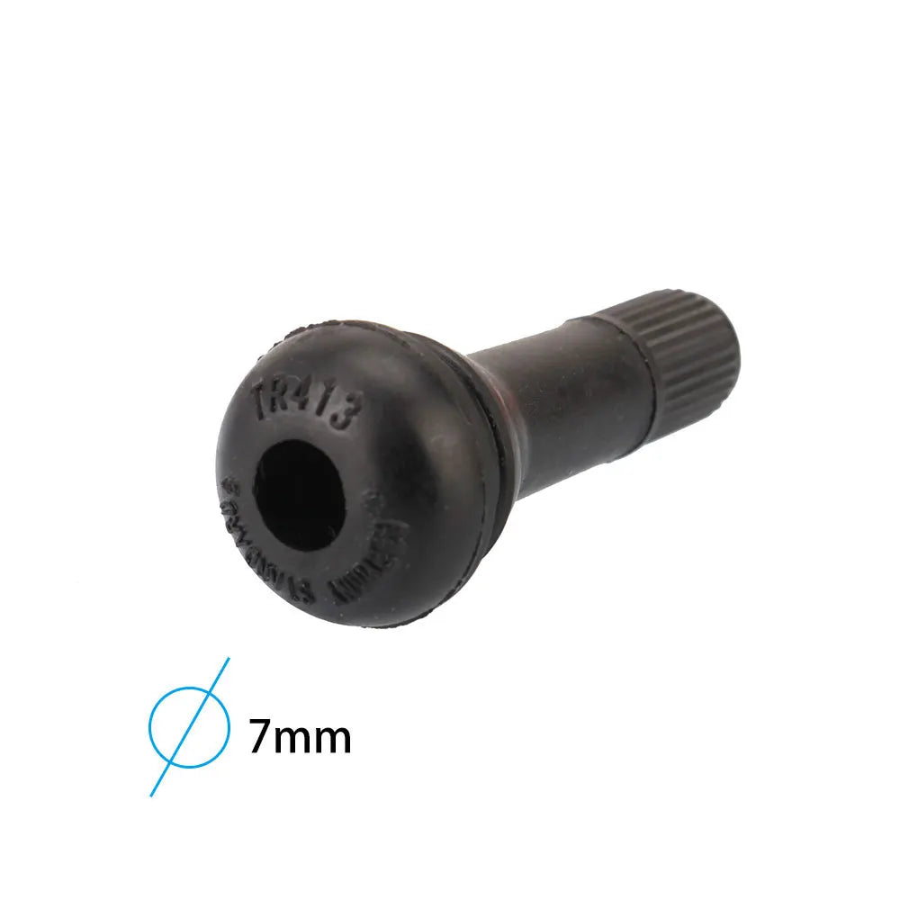 TR412 TR413 TR414 PVR70 Snap-In Tire Valve Stems Short Black Rubber Wheel Replacement With Dust Cap