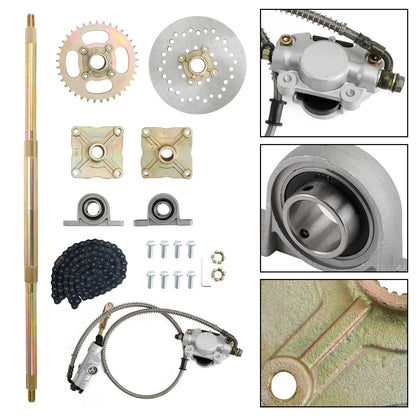 Artudatech 32" ATV Quad Go Kart Rear Live Axle Kit Sprocket Brake Wheel Hub Brake Assembly