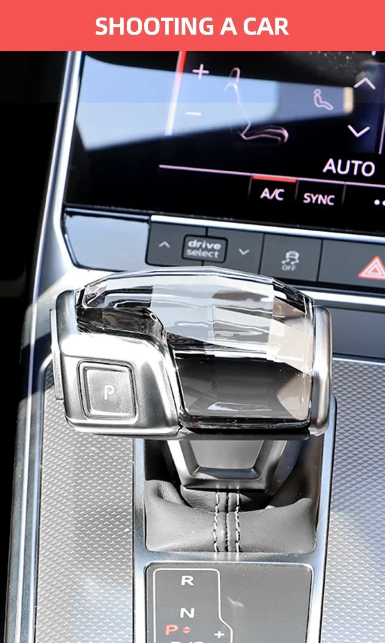 For Audi A4 A5 A6 A7 A8L Q5 Q7 Q8 RS4 RS5 RS6 RS7 S4 S5 SQ5 QS8 C8 S8 Crystal gear head Shift head Transmission handle cover