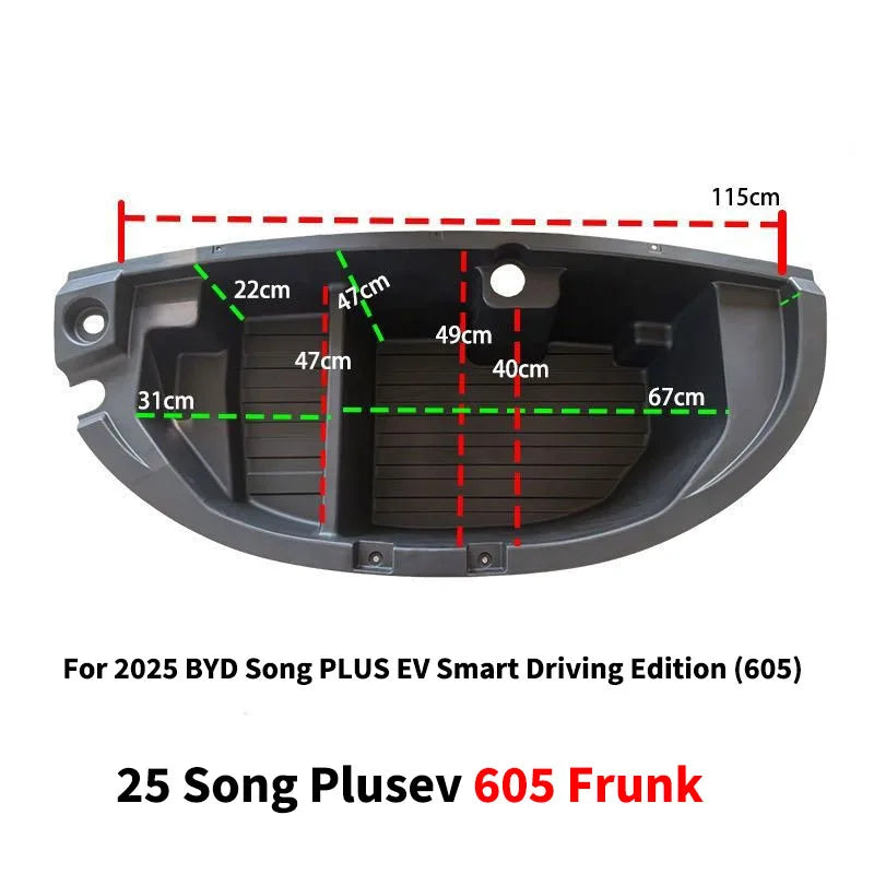 Front Trunk Storage Box For BYD Song Plus EV Seal U 2023-2025 Car Interior Storage Rear Trunk Storage Boxes Body Kit Accessories