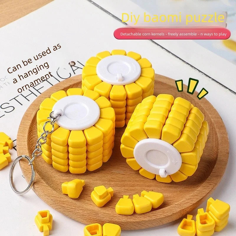 Hot Sale DIY Corn Cube Puzzle, Sensory Educational Fidget Stress Relief Toy, Brain Teaser Intelligence Game Toy for Kids Ages 3+