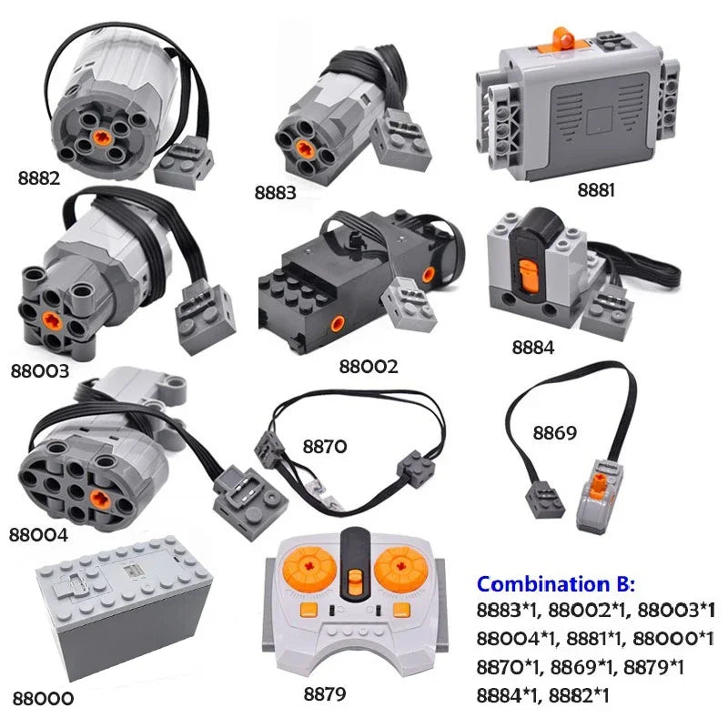 New Blocks Technical Parts Motor Servo Set MOC High-Tech PF Model Servo Bricks Accessories Multi-Function Power 8882 883 884 85