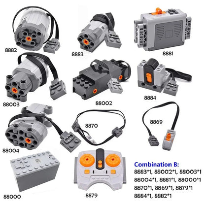 New Blocks Technical Parts Motor Servo Set MOC High-Tech PF Model Servo Bricks Accessories Multi-Function Power 8882 883 884 85