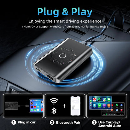 Carplay AI Box Android 13 Wireless Android Auto Smart TV Box For Youtube Netflix Toyota Mazda Hyundai Haval GMC Ford MG VW Kia