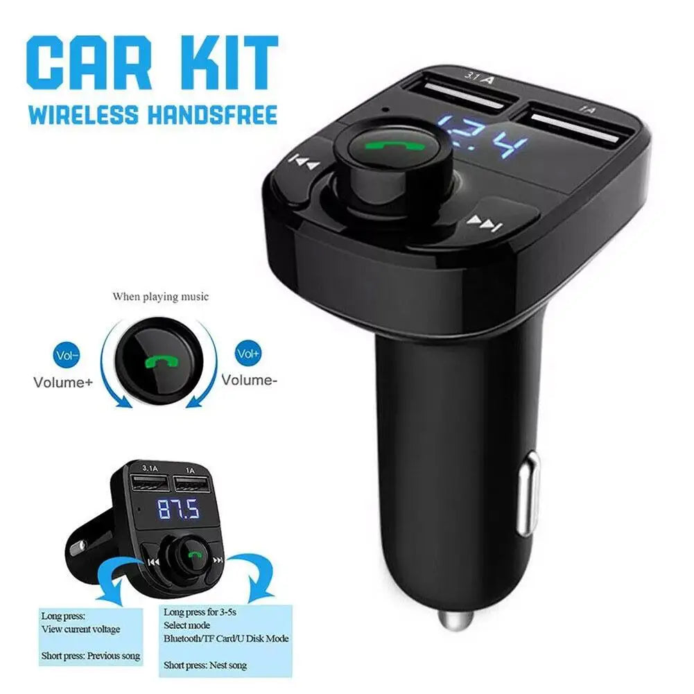 1/3/5PCS Car Bluetooth FM Transmitter Wireless Radio Adapter For Auto Music Stereo Player Dual USB Fast Charger For Smart Phone