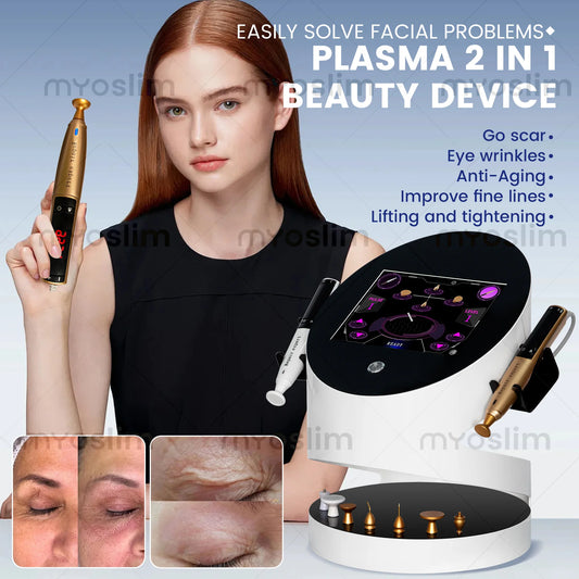 2 In 1 Ozone Gold Plasma Pen Professional Beauty Equipment Skin Brightening Texture Improvement Firming Lifting Salon Use