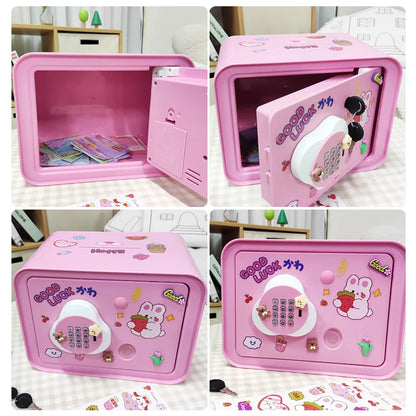 Children's Mini Fingerprint Piggy Bank Toys DIY Password Unlock Money Box Kids Savings Bank With Music Key Toy For 3 Yeas Gifts