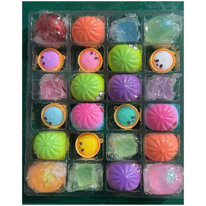2026 New Squishy Bun Advent Calendar 24 Day Mystery Bun Countdown Box Slow Rising Dumpling Fidget Toy Set for Stress Relief Gift