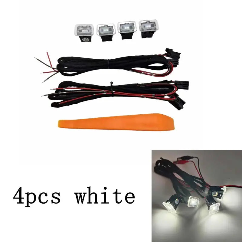 LED door trim Ambient atmosphere storage box light inner door debris box lighting lamp+wiring harness For Audi A4 S4 A5 A6 A7 A8
