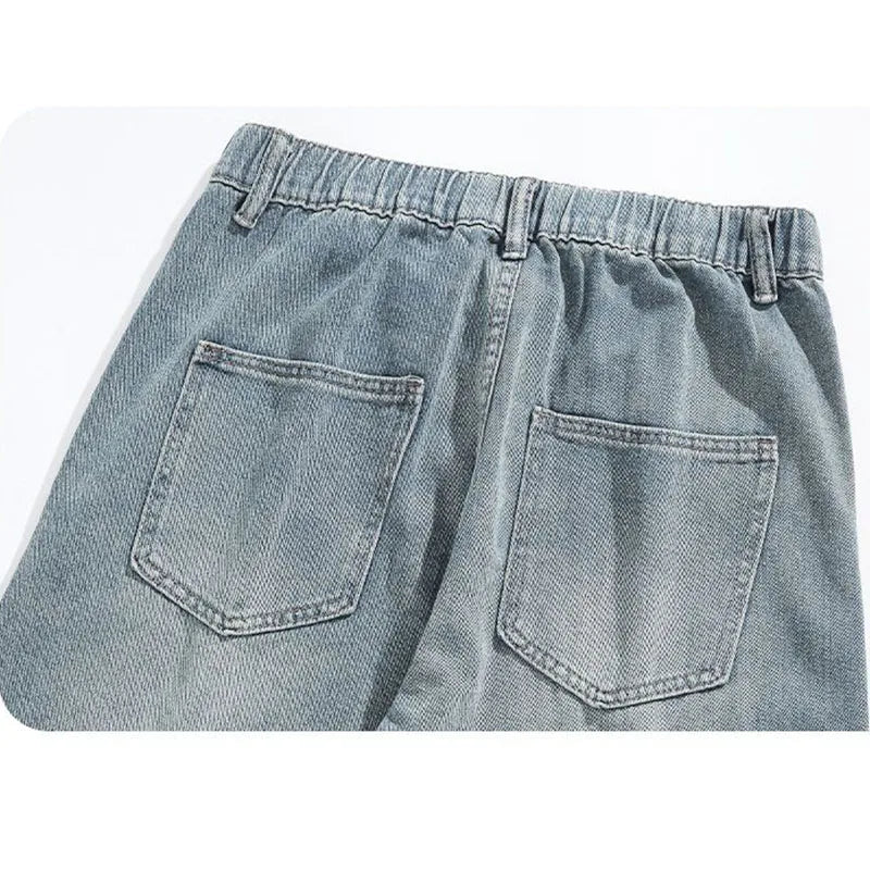 Hot Sale Men Snow Warm Plush Fleece Jeans Male Classic Loose Straight Leg Denim Pants Fashion Versatile Thickened Warm Trousers