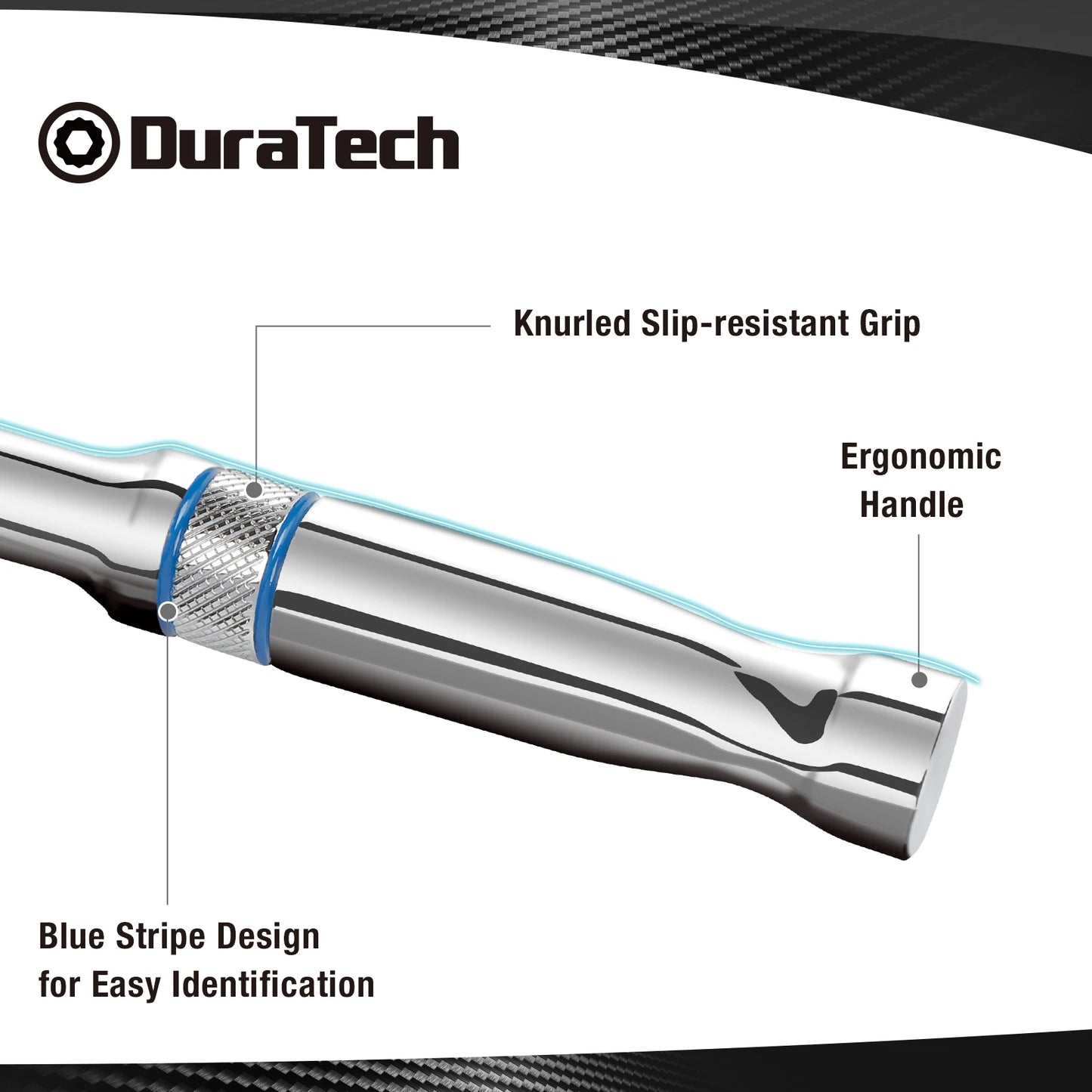 DURATECH 1/2"Dr. 90-Tooth Quick-release Ratchet Handle Reversible Drive Ratchet Wrench Full Polished Home DIY Hand Tools