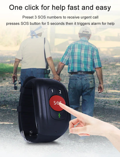 Elderly 4G SOS GPS Watch GPS Tracking Wristband Bracelet Emergency Alarm GPS Tracking Heart Rate Blood Pressure Monitor