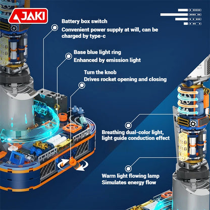 JAKI Long March 9 Space Rocket MOC Building Blocks DIY Aerospace Model STEM Educational Toy Kids Birthday Christmas Gift