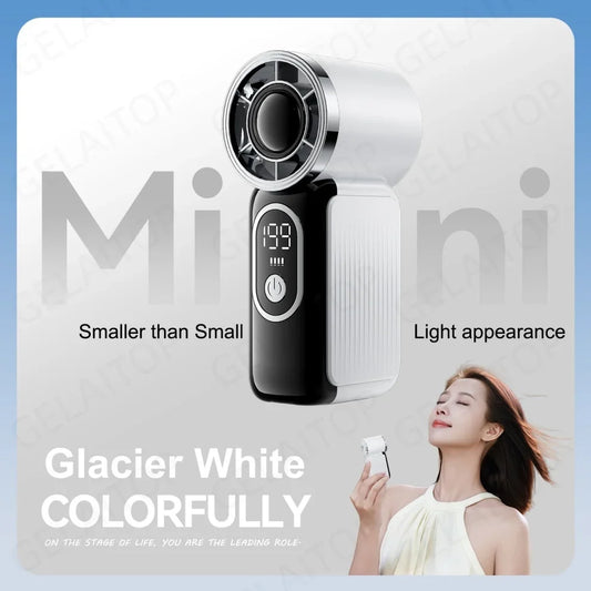 Mini Handheld Fan High-Speed Portable Turbo Pocket Fan for Outdoor Quiet Hand Fan for Travel, Camping, Beach, Sports, Concerts