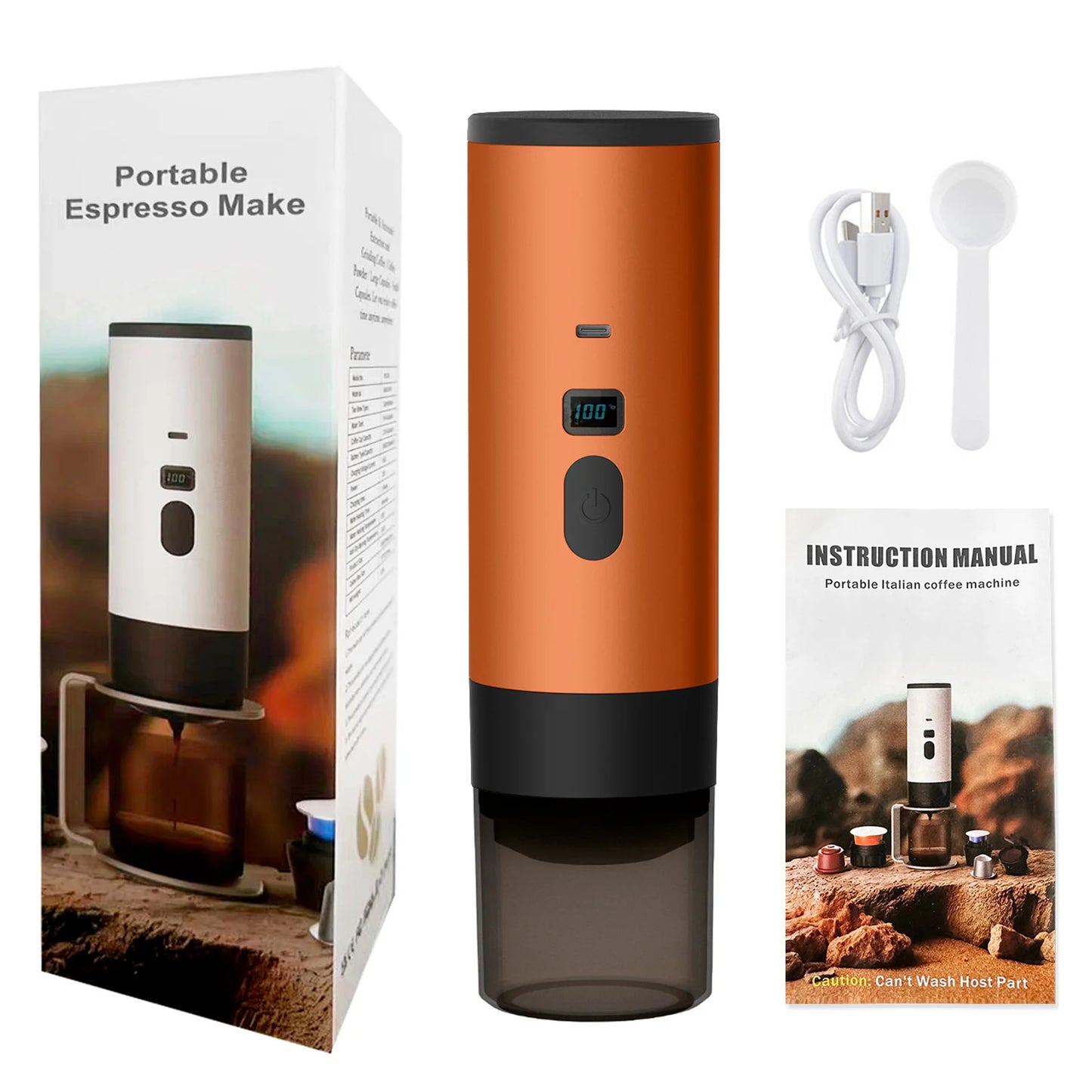 3 In 1 Espressoes Machine High Capacity Battery Digital Display Wireless Washable Usb Rechargeable Coffee Maker For Travel