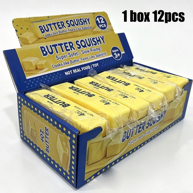 13x3x3cm Squishy Soap Anti-Stress Toy Simulated Butter Stress-Relieving Fidget Toy Squishy Ball Relaxing Gift Party Favor