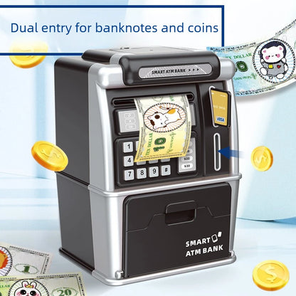 Children ATM Automatic Deposit Teller Machine Toy Smart Password Swipe Card Coin Saving Box Kid Electronic Piggy Bank with Music