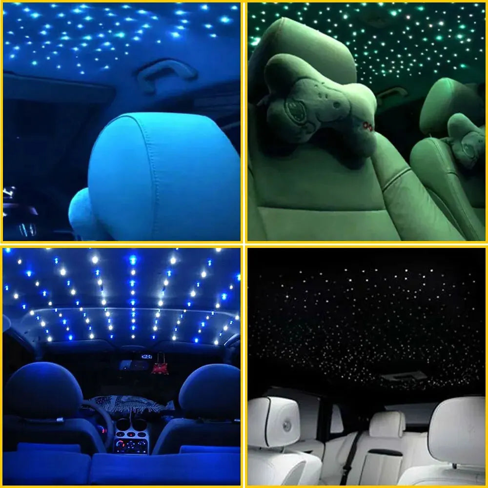 12W Car Roof Star Light 500/1000Pcs Fiber Optic Headliner Star Ceiling Light Kit Led Atmosphere Light with RGB Music APP Control