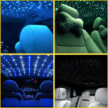 12W Car Roof Star Light 500/1000Pcs Fiber Optic Headliner Star Ceiling Light Kit Led Atmosphere Light with RGB Music APP Control