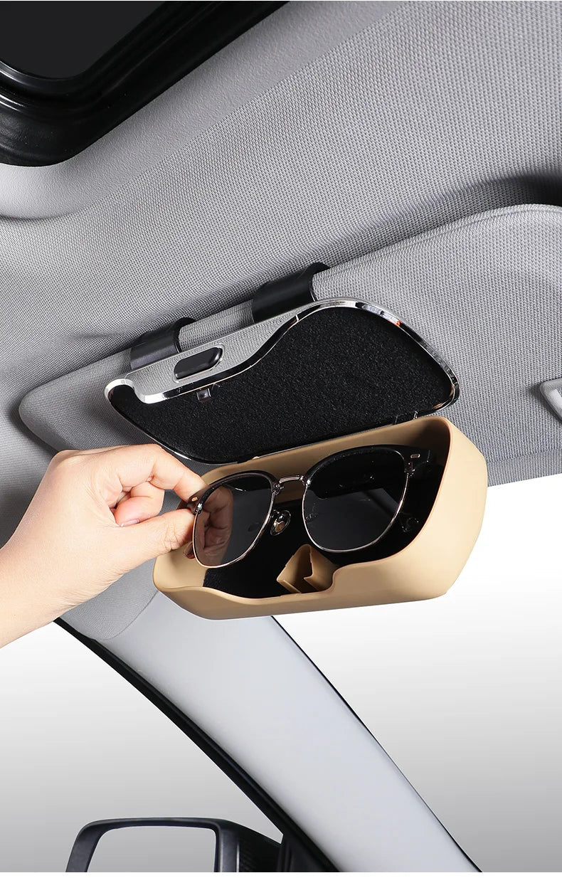 Car Emblem Sun Visor Glasses Case Sunglasses Storage Gift Box For Mercedes Benz AMG GLC W203 W206 W220 W205 W211 W212 W201 W210