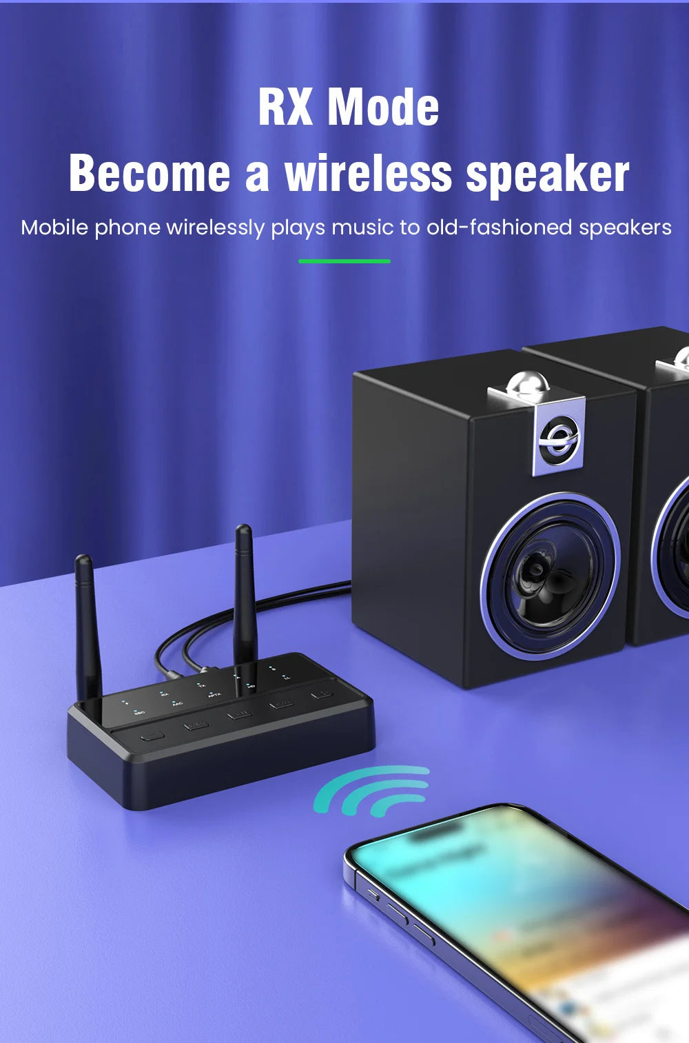 Desktop aptX-Adaptive AD/HD/LL AAC 2 in 1 Bluetooth Audio Transmitter Receiver 3.5MM AUX RCA Stereo HiFi Music Wireless Adapter