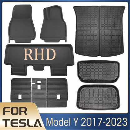 Floor Mats For Tesla Model Y Right-Hand Dirve Floor Mats Cargo Liner Car Anti-dirty Pad Waterproof RHD Model Y 2023 Accessories