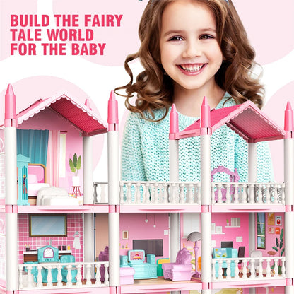 DIY Doll House Assembly Villa Castle Model Furniture Accessories Home Decoration Girl Role Play Educational Toy Christmas Gifts