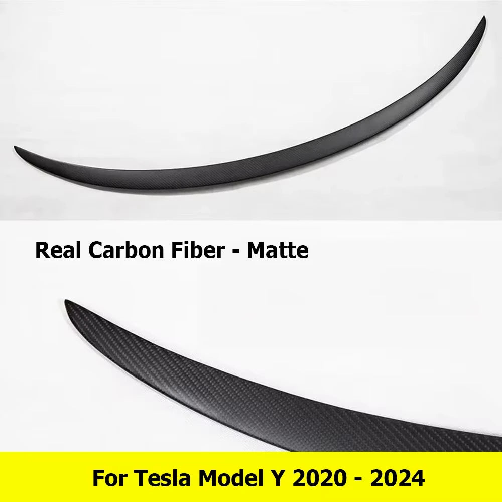 Real Carbon Fiber Spoiler For Tesla Model Y 2024 Trunk Spoilers Model 3 Highland Rear Door Tail Trunk Wings Car Accessories