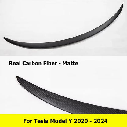 Real Carbon Fiber Spoiler For Tesla Model Y 2024 Trunk Spoilers Model 3 Highland Rear Door Tail Trunk Wings Car Accessories